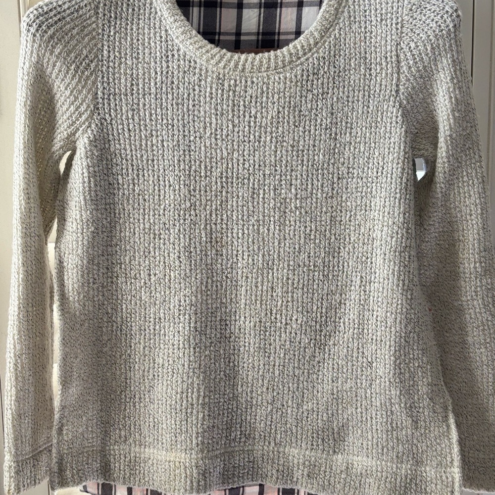 Sanctuary Women's Light Gray Sweater‎ XL flannel lining chest 38 in length 27 in - Picture 2 of 7